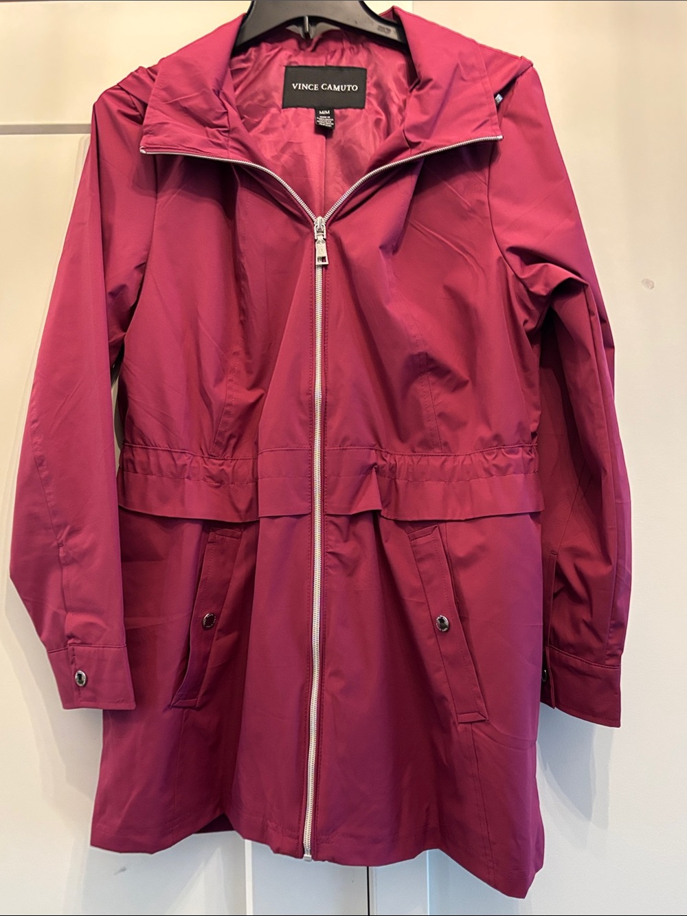 Vince Camuto Women's Raspberry Zip-Front Trench Coat